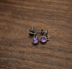 lilac mist drop earrings