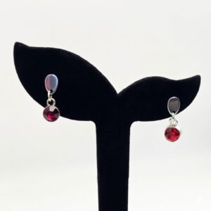 ruby red drop earrings