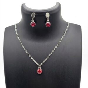 ruby red pendant necklace