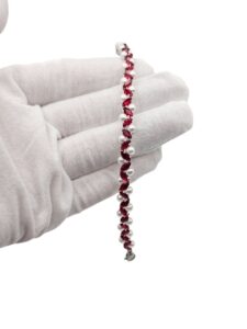 ruby red zirconia & pearl elegance bracelet