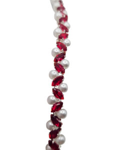 ruby red zirconia & pearl elegance bracelet