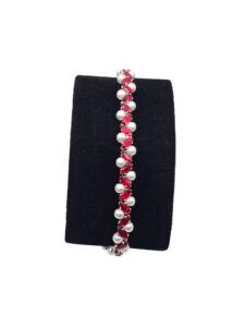 ruby red zirconia & pearl elegance bracelet