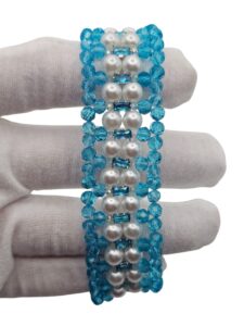azure crystal & pearl statement cuff