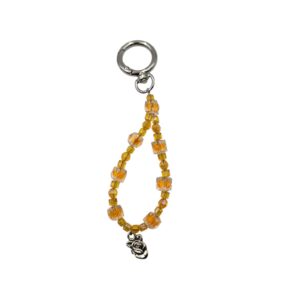 saffron rose set (beaded phone strap & keychain)