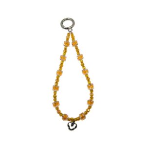 saffron rose set (beaded phone strap & keychain)