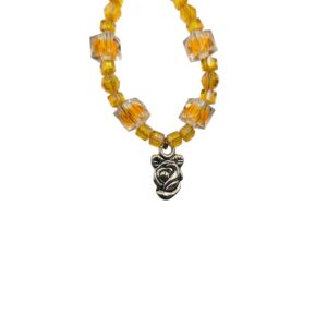 saffron rose set (beaded phone strap & keychain)