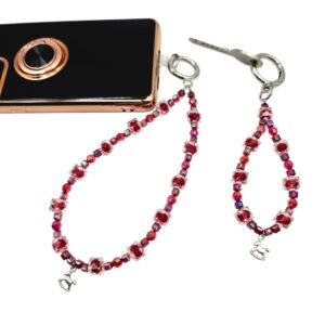 Scarlet Gallop Set (Beaded Phone Strap & Keychain)