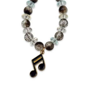 musical note beaded keychain