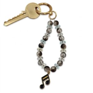 musical note beaded keychain