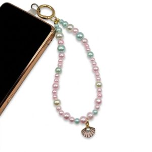 pastel mermaid shell phone strap