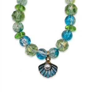 teal mermaid shell phone strap