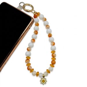 golden amber sunflower phone strap