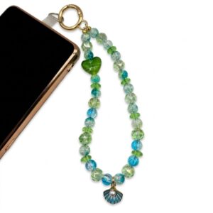 teal mermaid shell phone strap