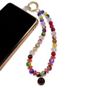 midnight smiley rainbow phone strap