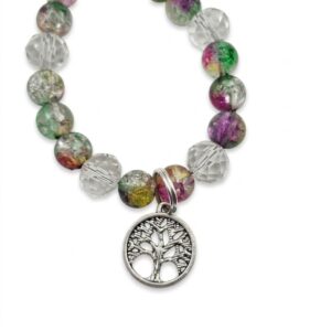 tree of life nature inspired beaded keychain